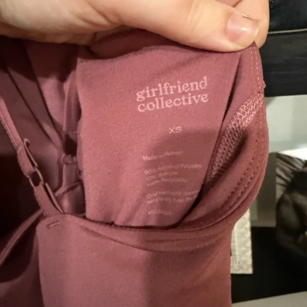 Girlfriend Collective work out Mini Dress in Mauve with shorts underneath - Picture 4 of 11